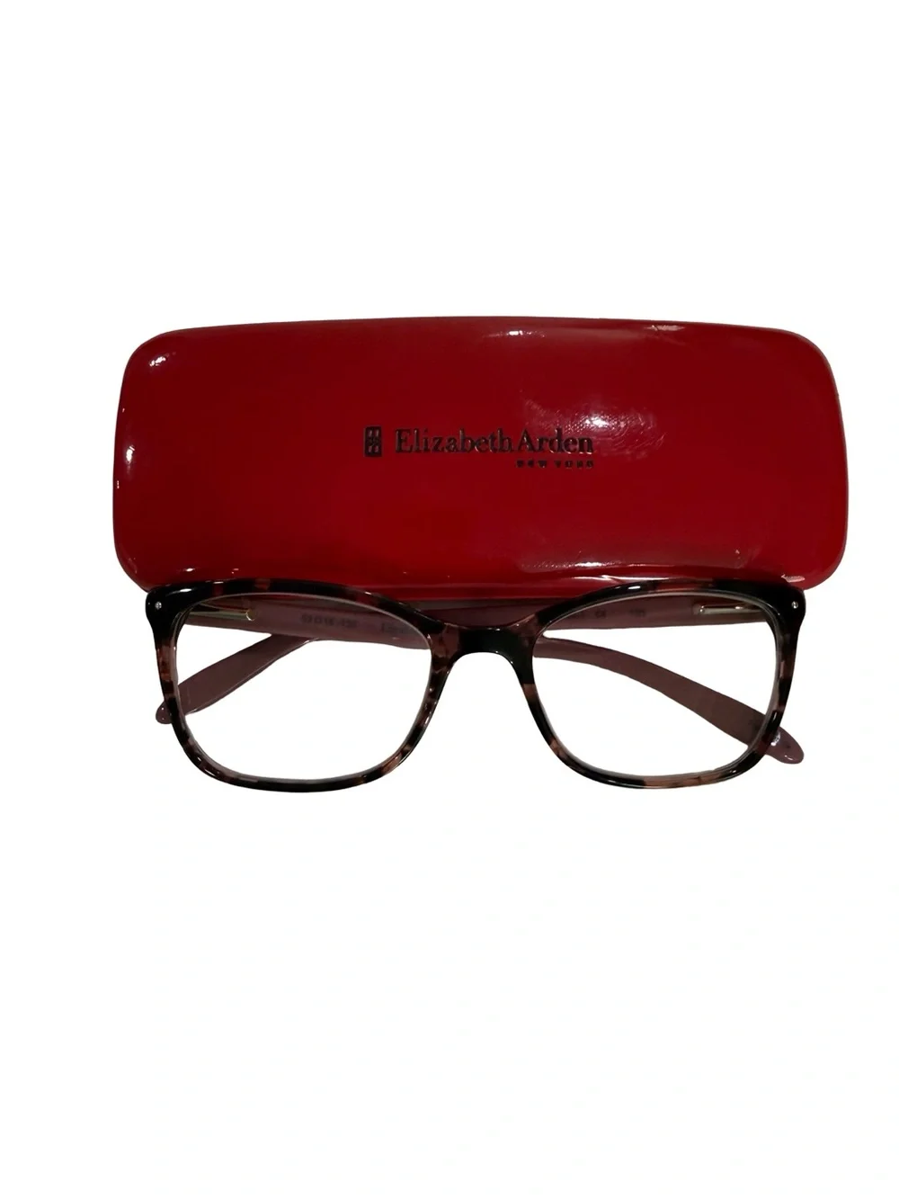 Elizabeth Arden Black Mauve Tortoise Eyeglasses with case
